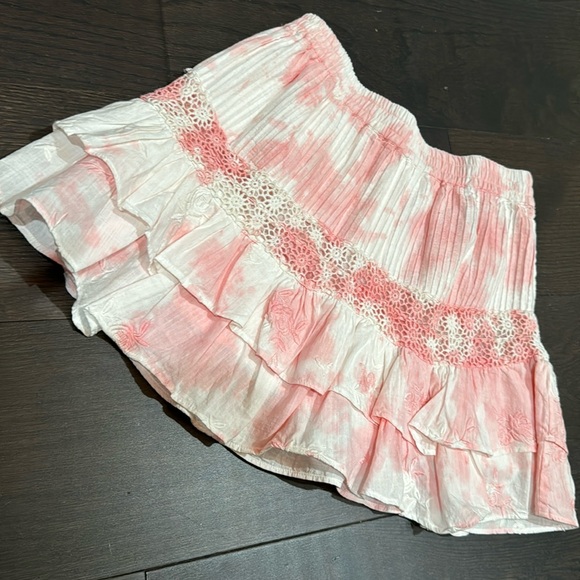 Love Shack Fancy XS Tie dye pink skirt - Picture 1 of 3